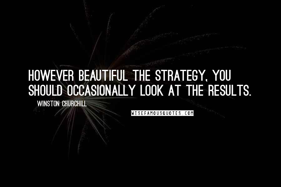 Winston Churchill Quotes: However beautiful the strategy, you should occasionally look at the results.