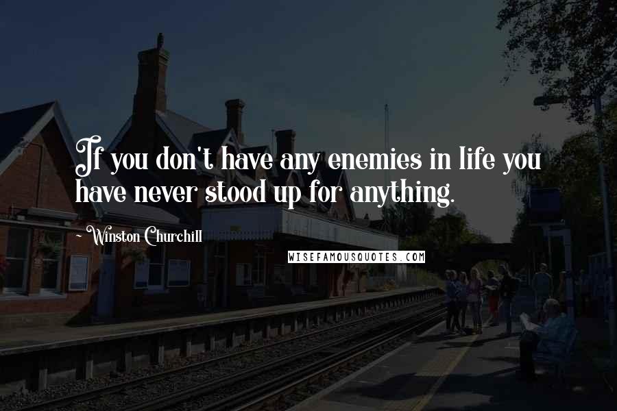 Winston Churchill Quotes: If you don't have any enemies in life you have never stood up for anything.