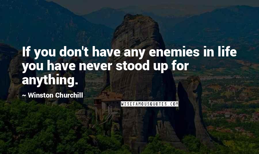Winston Churchill Quotes: If you don't have any enemies in life you have never stood up for anything.