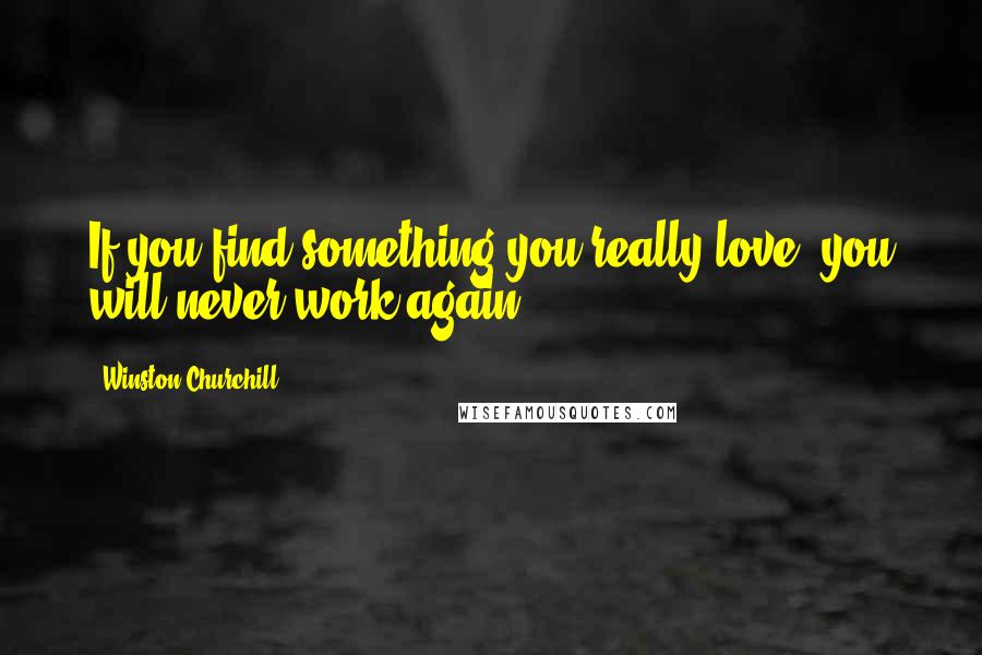 Winston Churchill Quotes: If you find something you really love, you will never work again.