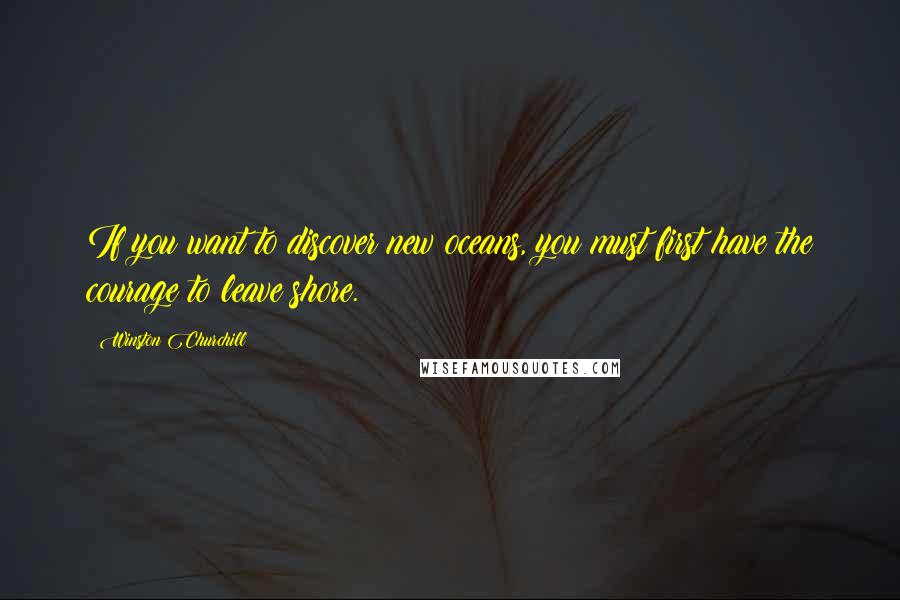 Winston Churchill Quotes: If you want to discover new oceans, you must first have the courage to leave shore.