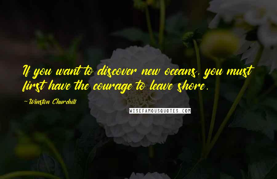 Winston Churchill Quotes: If you want to discover new oceans, you must first have the courage to leave shore.