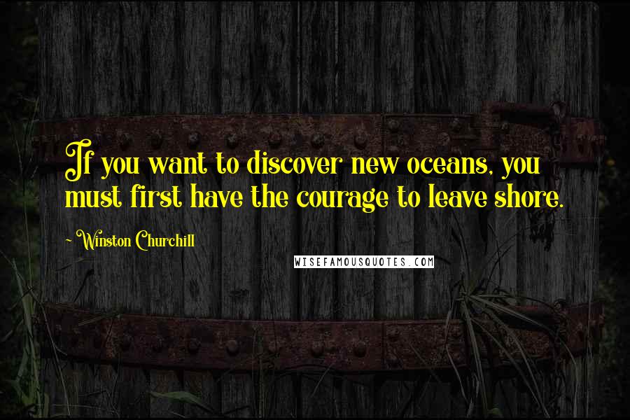 Winston Churchill Quotes: If you want to discover new oceans, you must first have the courage to leave shore.