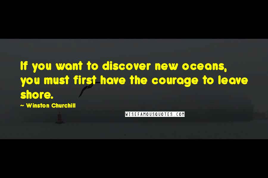Winston Churchill Quotes: If you want to discover new oceans, you must first have the courage to leave shore.