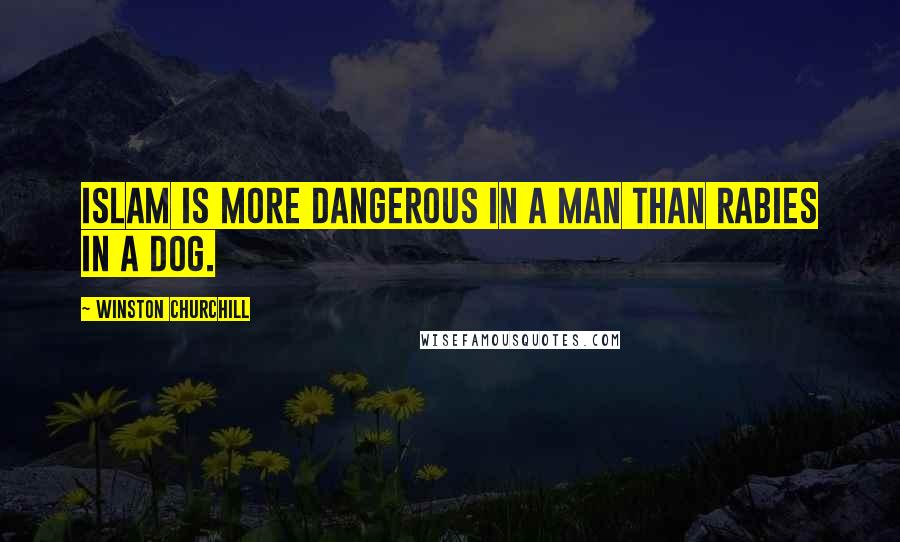 Winston Churchill Quotes: Islam is more dangerous in a man than rabies in a dog.