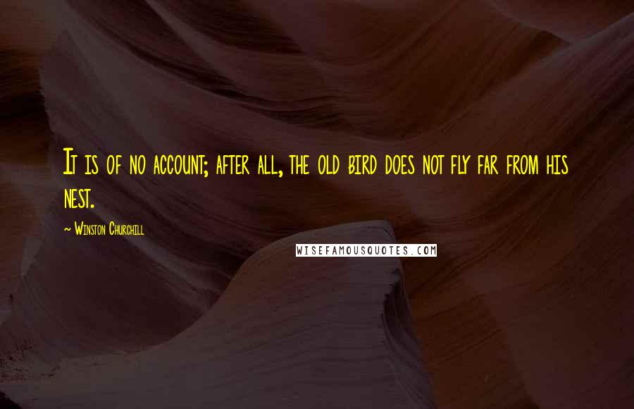 Winston Churchill Quotes: It is of no account; after all, the old bird does not fly far from his nest.