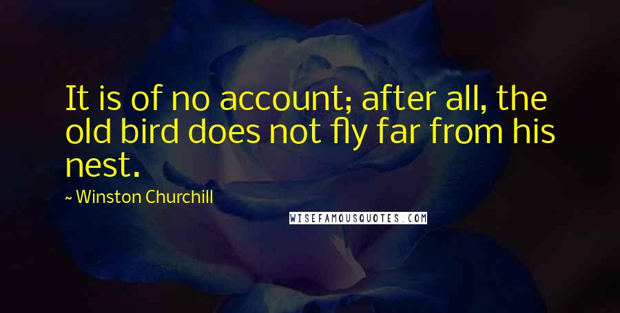 Winston Churchill Quotes: It is of no account; after all, the old bird does not fly far from his nest.