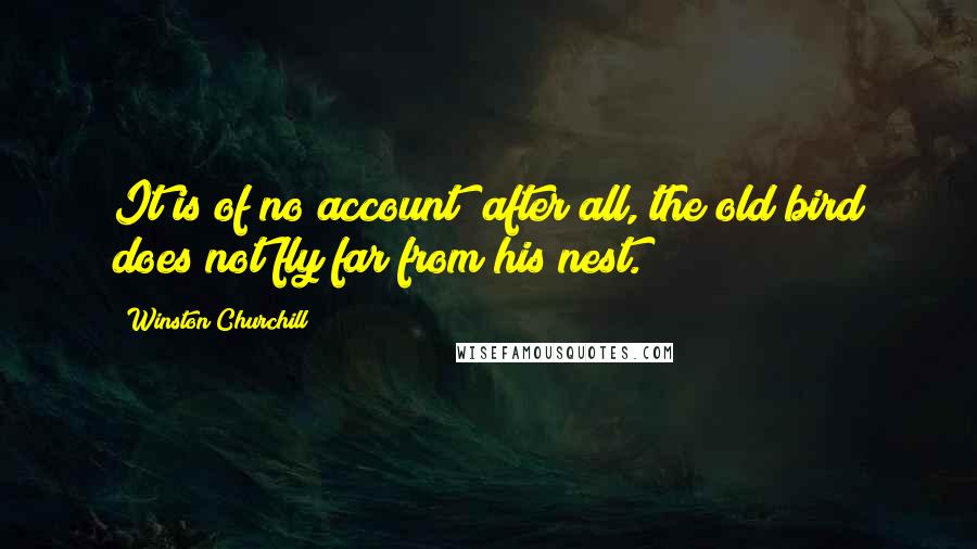 Winston Churchill Quotes: It is of no account; after all, the old bird does not fly far from his nest.