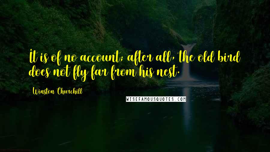 Winston Churchill Quotes: It is of no account; after all, the old bird does not fly far from his nest.