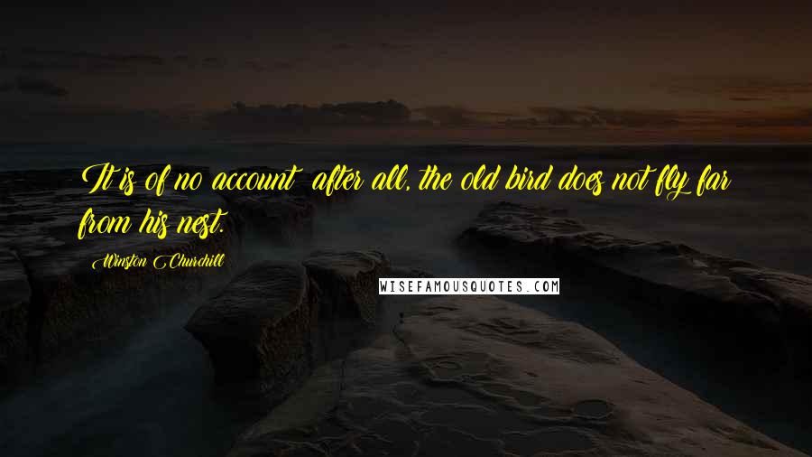 Winston Churchill Quotes: It is of no account; after all, the old bird does not fly far from his nest.