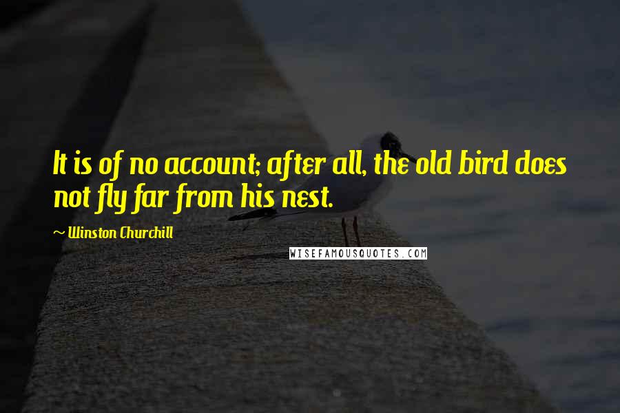 Winston Churchill Quotes: It is of no account; after all, the old bird does not fly far from his nest.