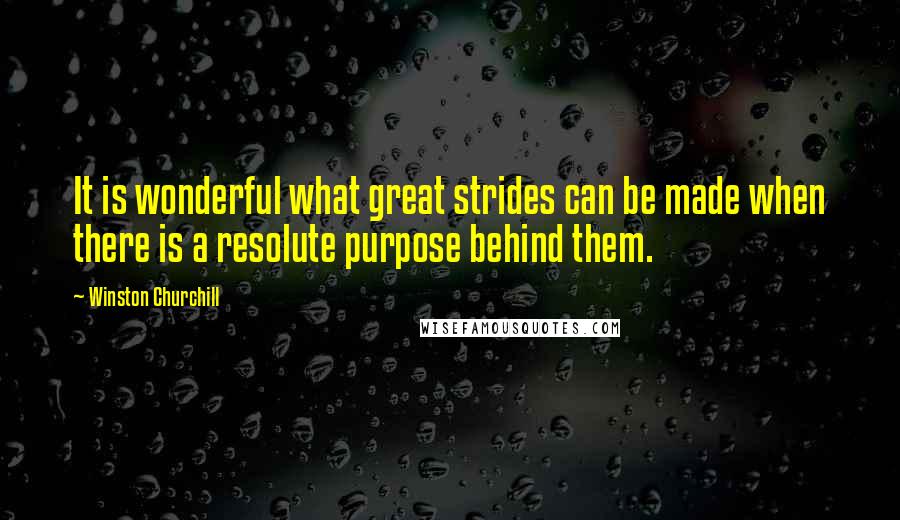 Winston Churchill Quotes: It is wonderful what great strides can be made when there is a resolute purpose behind them.