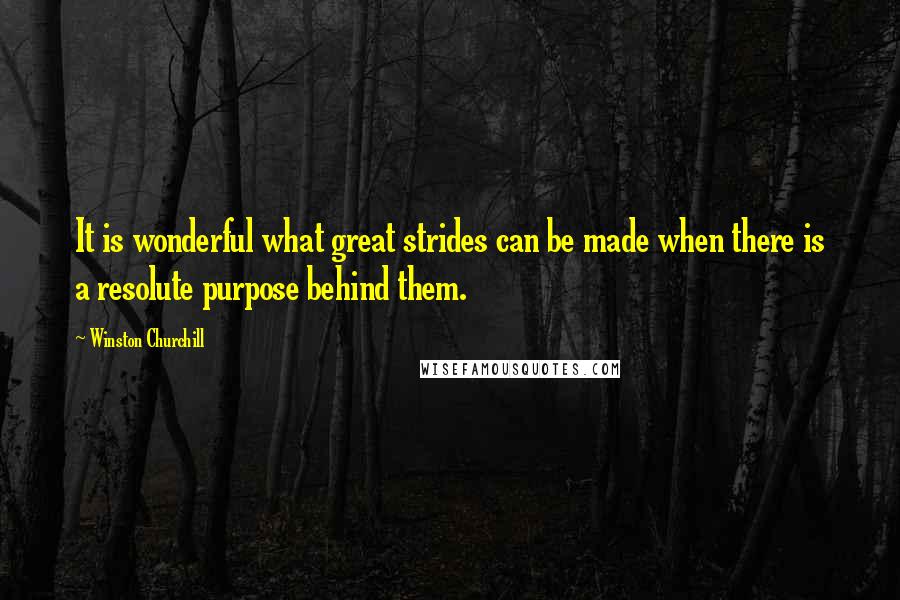 Winston Churchill Quotes: It is wonderful what great strides can be made when there is a resolute purpose behind them.