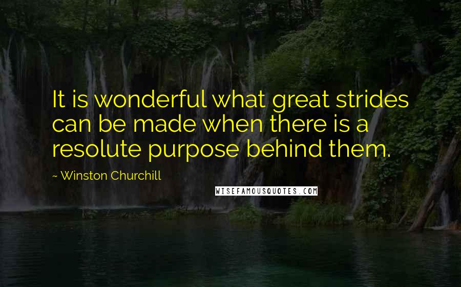 Winston Churchill Quotes: It is wonderful what great strides can be made when there is a resolute purpose behind them.