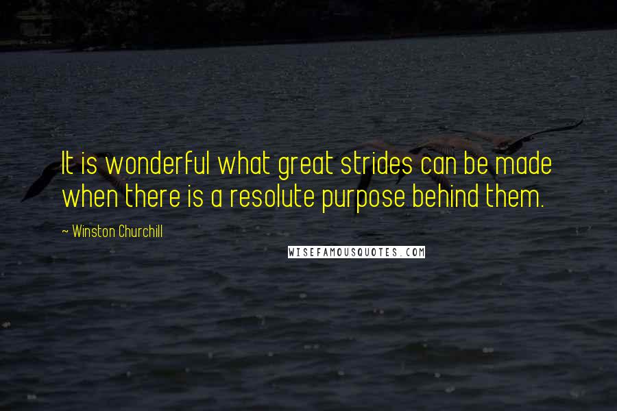 Winston Churchill Quotes: It is wonderful what great strides can be made when there is a resolute purpose behind them.