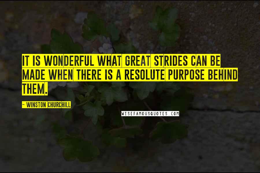 Winston Churchill Quotes: It is wonderful what great strides can be made when there is a resolute purpose behind them.