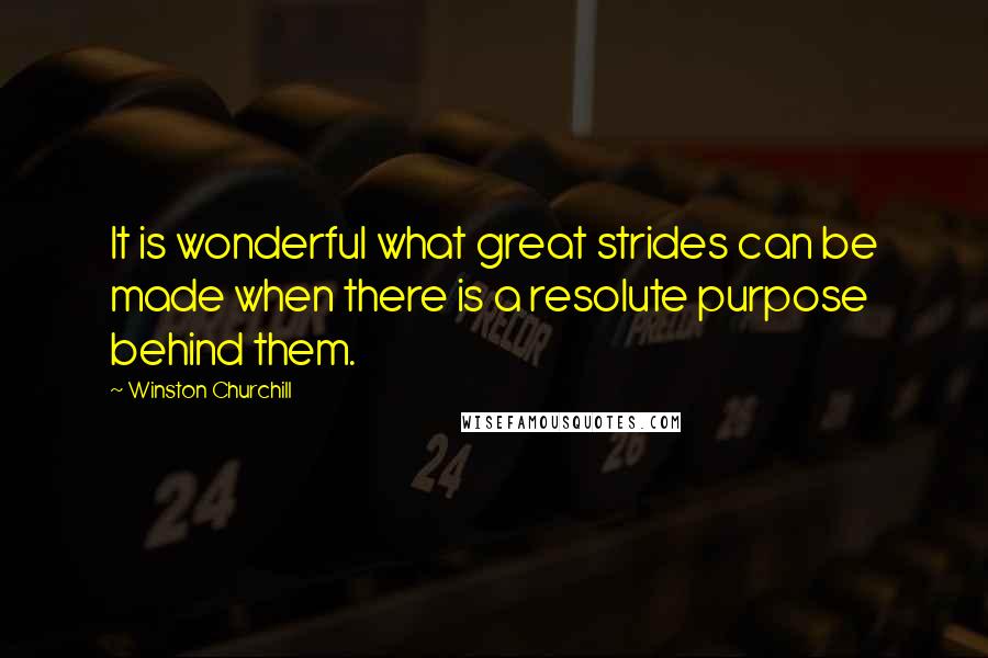 Winston Churchill Quotes: It is wonderful what great strides can be made when there is a resolute purpose behind them.