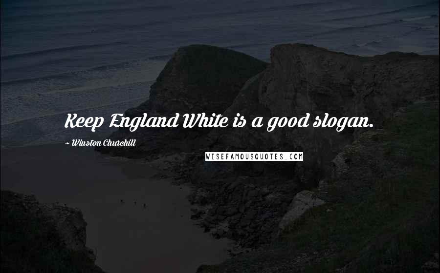 Winston Churchill Quotes: Keep England White is a good slogan.