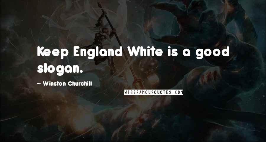 Winston Churchill Quotes: Keep England White is a good slogan.