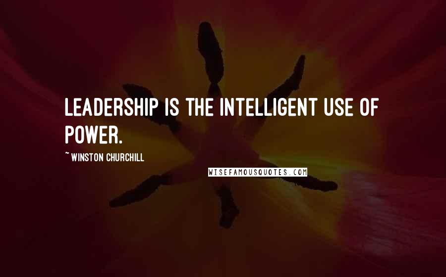 Winston Churchill Quotes: Leadership is the intelligent use of power.