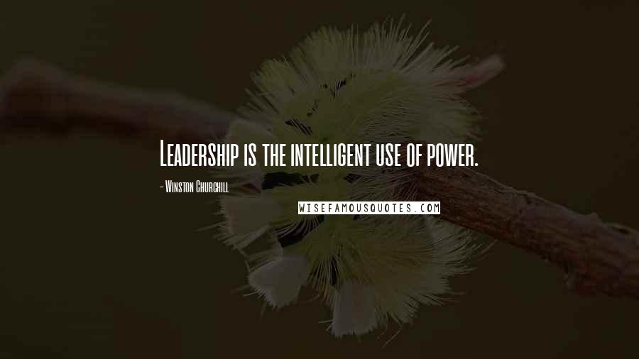 Winston Churchill Quotes: Leadership is the intelligent use of power.