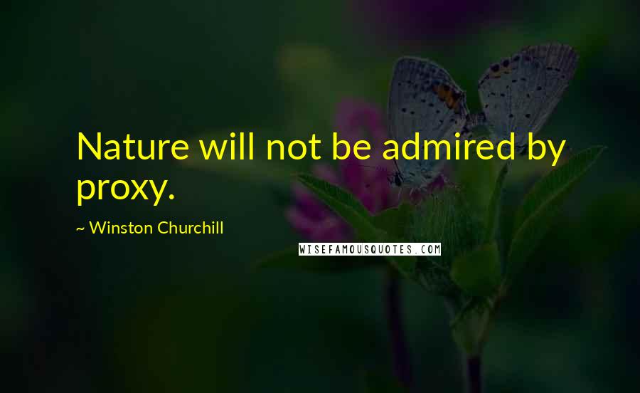Winston Churchill Quotes: Nature will not be admired by proxy.
