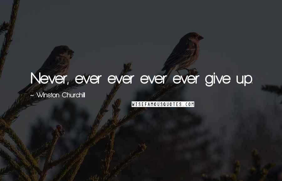 Winston Churchill Quotes: Never, ever ever ever ever give up.