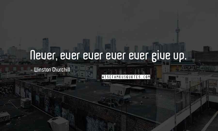 Winston Churchill Quotes: Never, ever ever ever ever give up.
