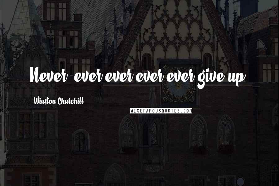 Winston Churchill Quotes: Never, ever ever ever ever give up.