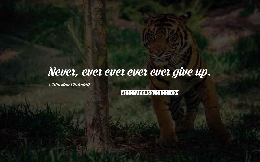 Winston Churchill Quotes: Never, ever ever ever ever give up.