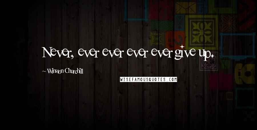 Winston Churchill Quotes: Never, ever ever ever ever give up.