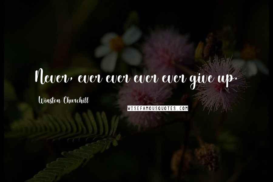 Winston Churchill Quotes: Never, ever ever ever ever give up.