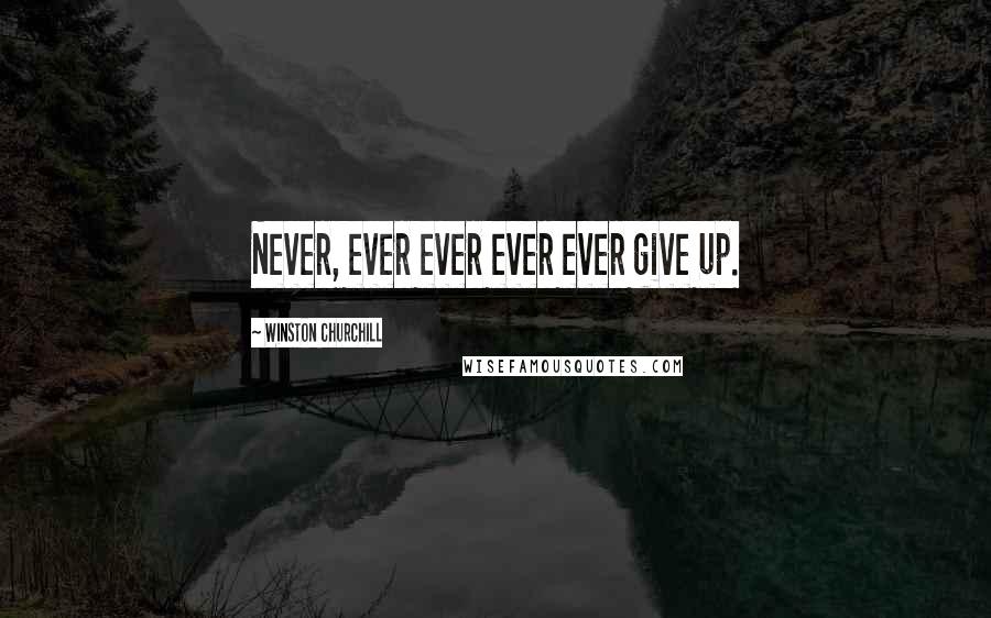 Winston Churchill Quotes: Never, ever ever ever ever give up.