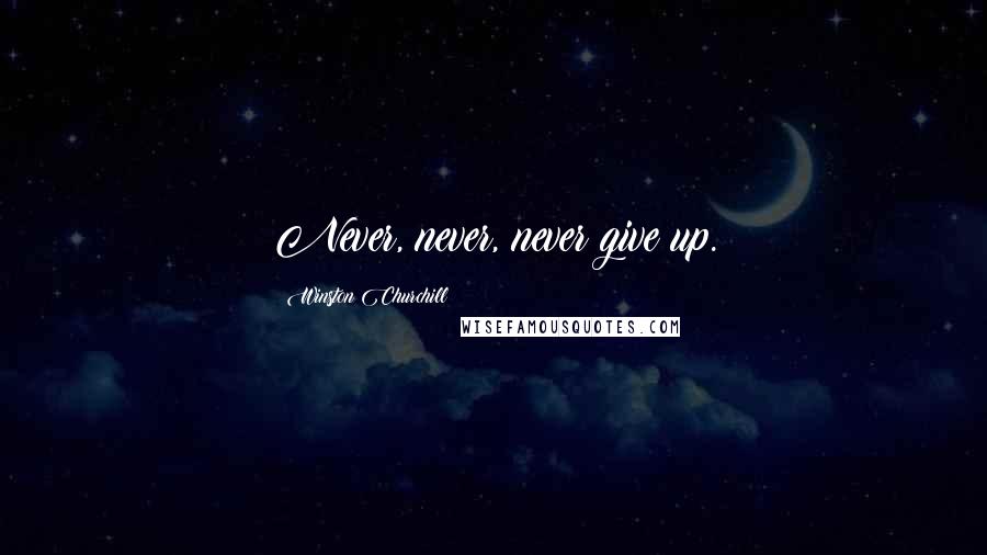 Winston Churchill Quotes: Never, never, never give up.