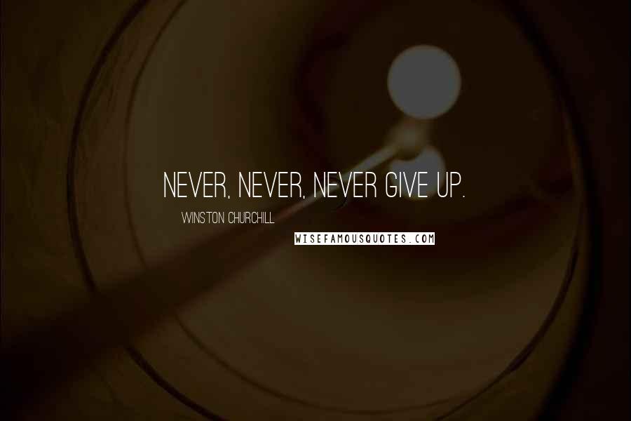 Winston Churchill Quotes: Never, never, never give up.