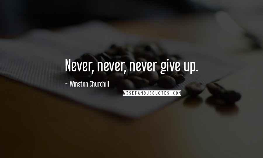 Winston Churchill Quotes: Never, never, never give up.