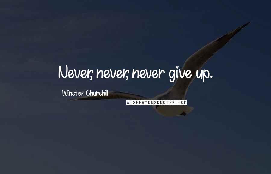 Winston Churchill Quotes: Never, never, never give up.