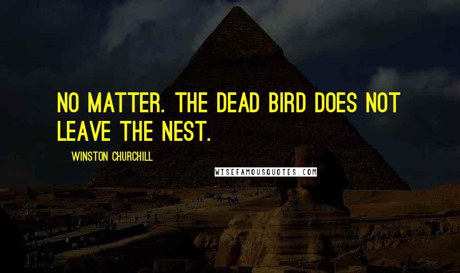 Winston Churchill Quotes: No matter. The dead bird does not leave the nest.