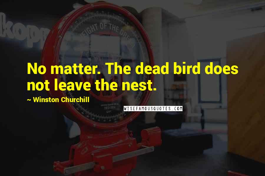 Winston Churchill Quotes: No matter. The dead bird does not leave the nest.