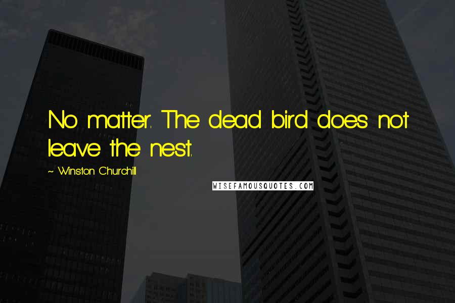 Winston Churchill Quotes: No matter. The dead bird does not leave the nest.