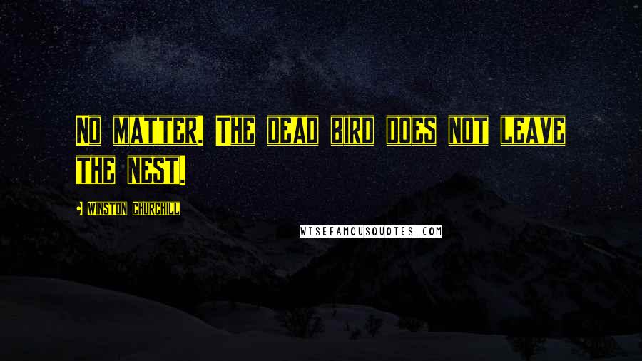 Winston Churchill Quotes: No matter. The dead bird does not leave the nest.