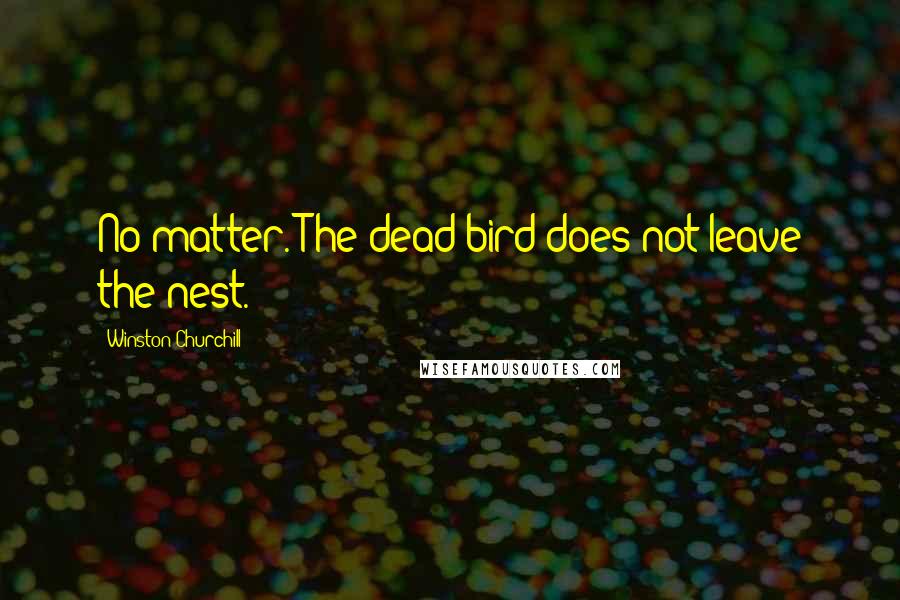 Winston Churchill Quotes: No matter. The dead bird does not leave the nest.