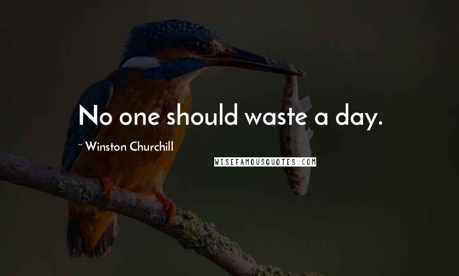 Winston Churchill Quotes: No one should waste a day.