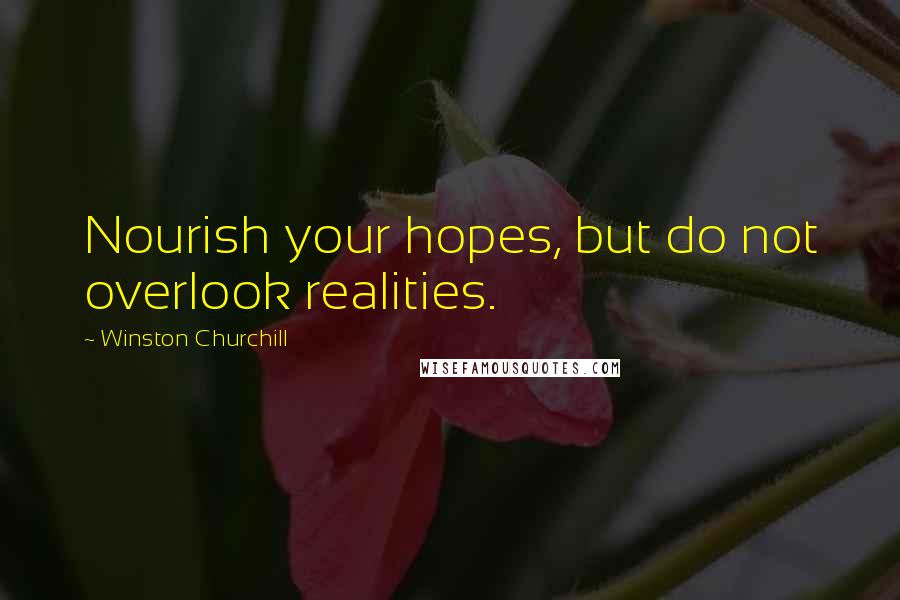 Winston Churchill Quotes: Nourish your hopes, but do not overlook realities.
