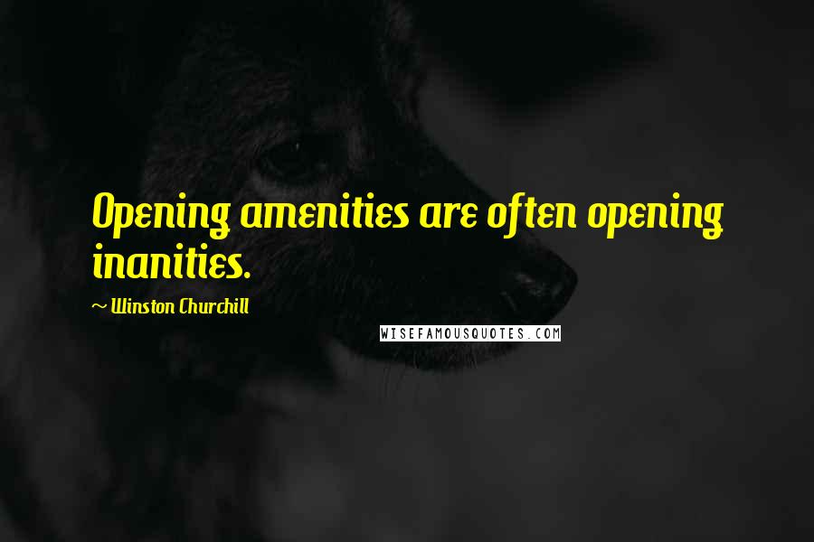 Winston Churchill Quotes: Opening amenities are often opening inanities.