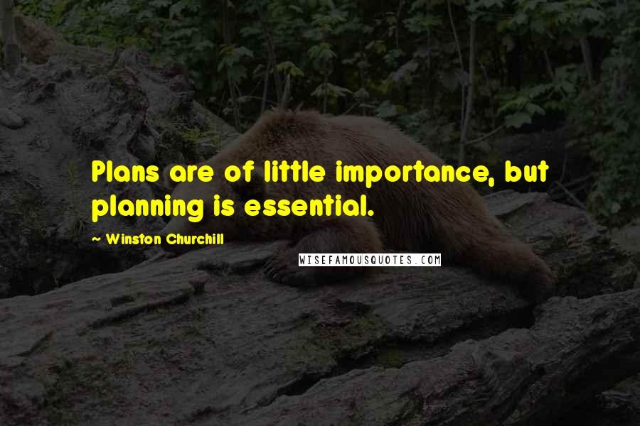 Winston Churchill Quotes: Plans are of little importance, but planning is essential.