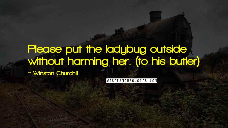 Winston Churchill Quotes: Please put the ladybug outside without harming her. (to his butler)