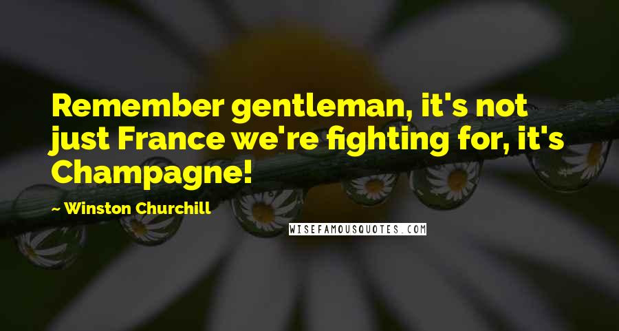 Winston Churchill Quotes: Remember gentleman, it's not just France we're fighting for, it's Champagne!