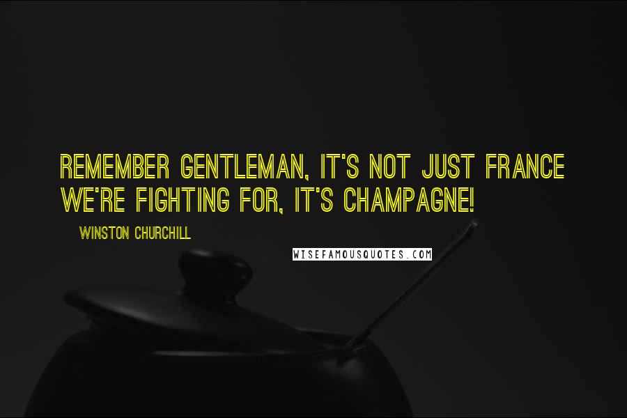 Winston Churchill Quotes: Remember gentleman, it's not just France we're fighting for, it's Champagne!