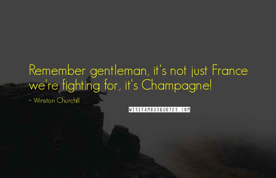 Winston Churchill Quotes: Remember gentleman, it's not just France we're fighting for, it's Champagne!